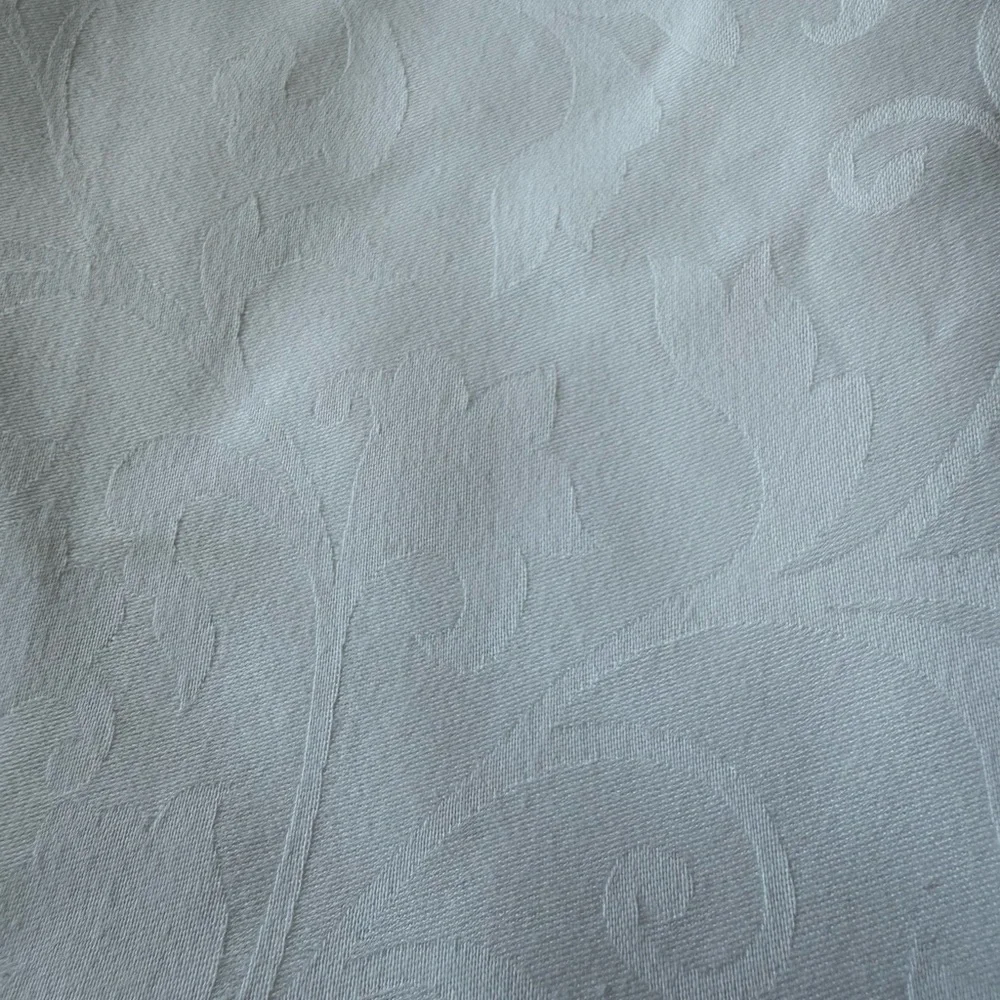New! SFERRA Oblong White Jacquard Tablecloth 70”x124”